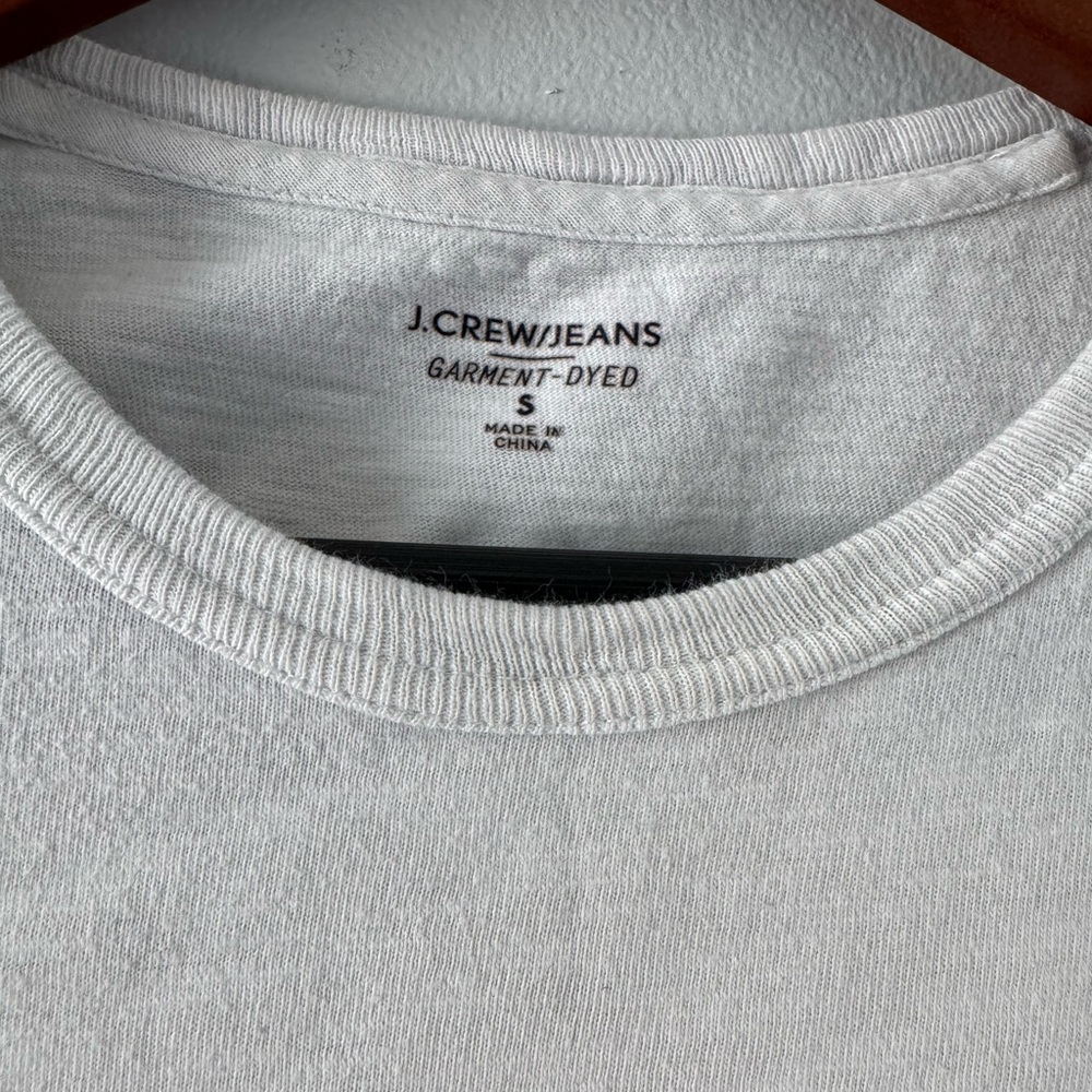 J. Crew White Crewneck Sweater Soft Knit Ribbed Collar